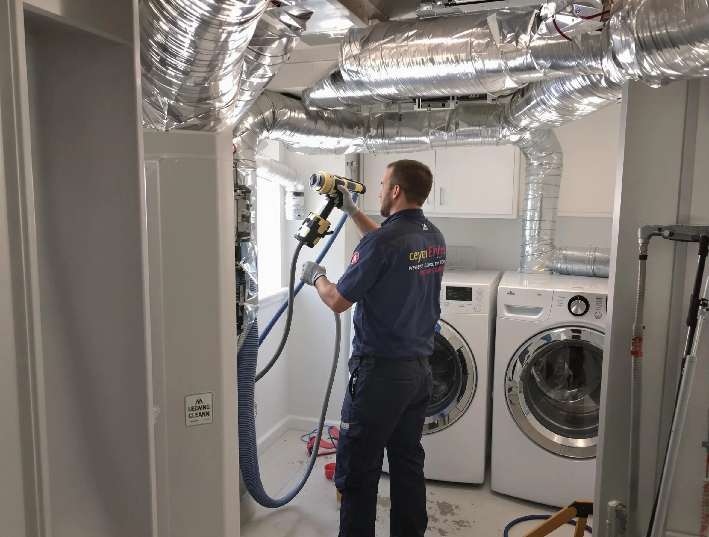Irvine Dryer Vent Cleaning specialist using advanced equipment for thorough duct cleaning in Irvine