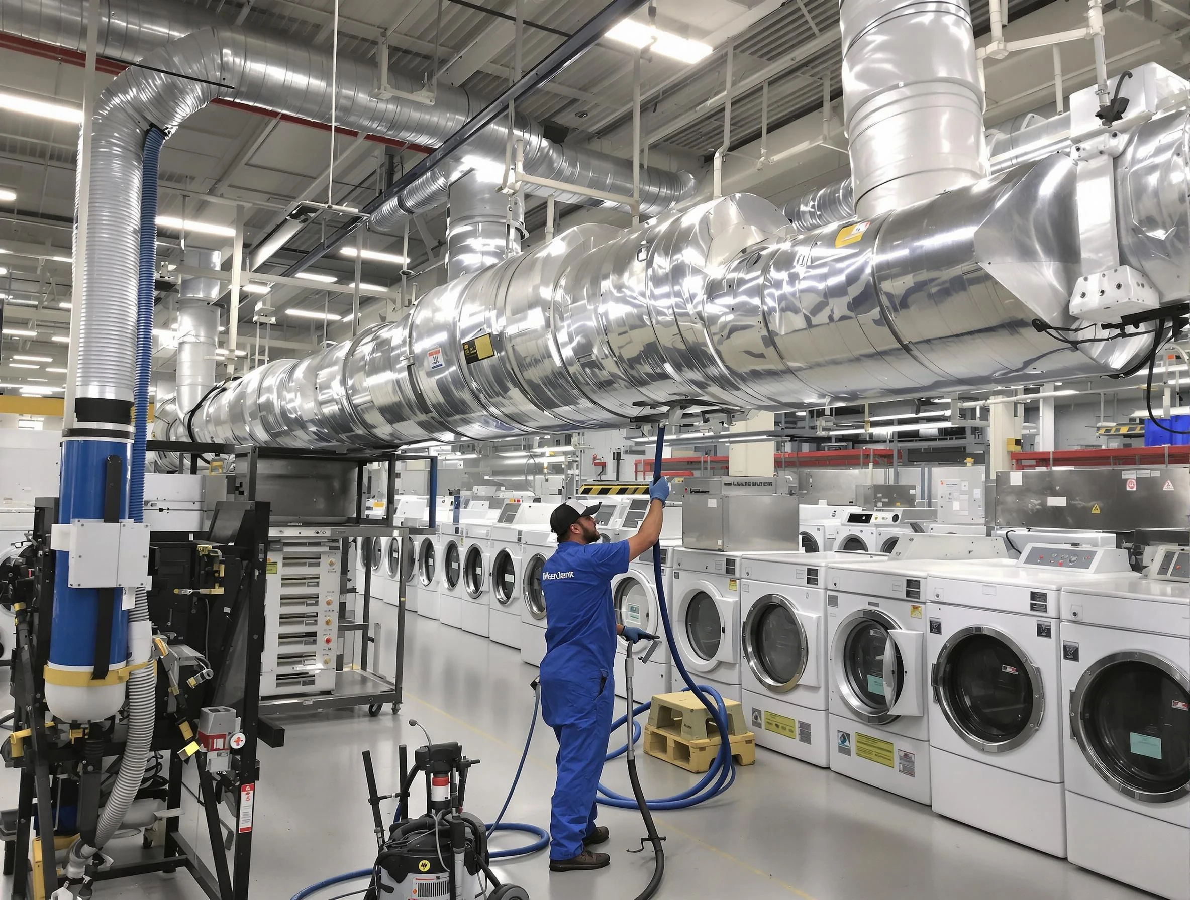 Irvine Dryer Vent Cleaning team performing heavy-duty industrial dryer vent cleaning in Irvine